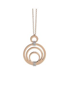 Pink Necklace Pendant with circular and zircons
