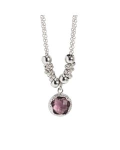 Necklace with faceted crystal amethyst