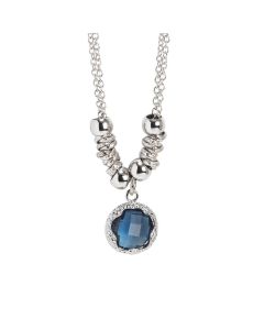Necklace with faceted crystal blue London