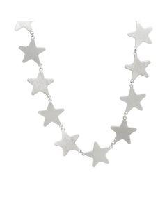 Rhodium plated necklace with big stars