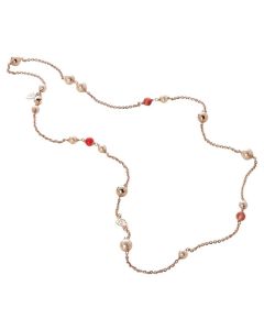 Necklace with Swarovski beads peach and agata orange