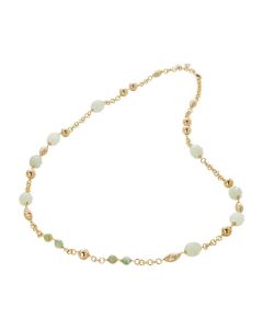 Golden necklace with agate jade torchon and light yellow