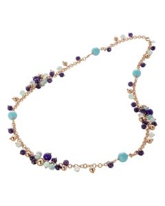 Necklace with turquoise, amethyst and heavenly Agata