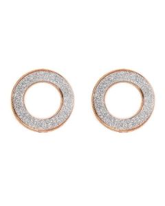 Earrings in the lobe with glitterato circle