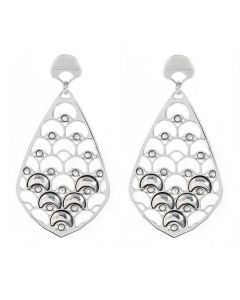 Earrings drop with decoration scales and crystals