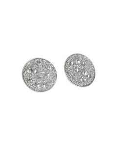 Earrings in the lobe with surface galuchat Swarovski silver