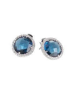 Earrings in the lobe with zircons and crystal Montana