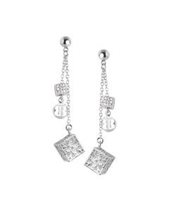 Earrings with passing and cube zircons