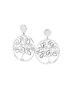 Earrings with tree of life and Swarovski crystal