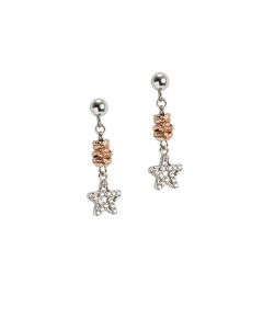 Earrings Pendant with star and zircons