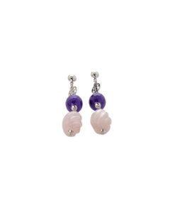Earrings  
with amethyst and rock crystal