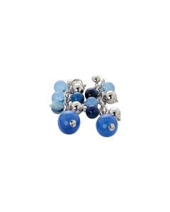 Earrings  with agata light blue, blue and mix blue