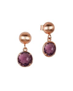 
Earrings with amethyst crystals