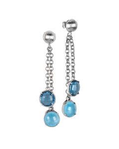 
Tufted earrings with sky crystals and light blue milk