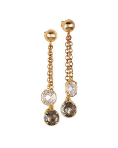 
Tufted earrings with fum and crystal crystals