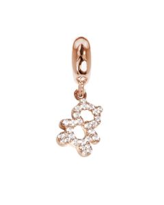 Charm with pink teddy bear with zircons