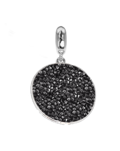 Charm with carpet Swarovski metallic silver black