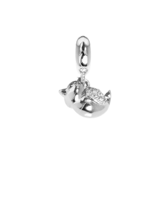 Charm in the shape of a bird with zircons