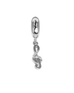 Charm in the shape of a treble clef and zircons