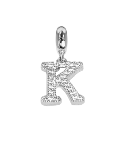 Charm con lettera K in zirconi