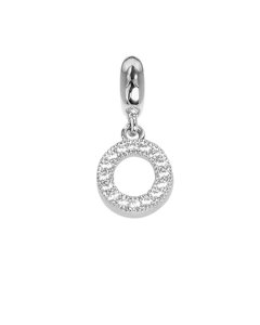 Charm with letter or zircons